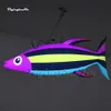 2 m l￥ng ledbar uppbl￥sbar fisk marin djur luft spr￤nger f￤rgglad tropisk fiskballong med ljus f￶r butikstak dekoration