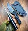 Petit couteau tactique à lame fixe droite MilBr Autodéfense Tanto A2 Lame G10 Poignée EDC Outil de survie Couteaux de chasse de poche a4106