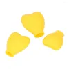 Sacs de rangement 12 pièces pinceaux de maquillage couvre jaune forme de coeur doux souple léger Silicone protecteurs cosmétiques