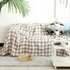 Koce wielofunkcyjny dzianin tkaninowy koc gazy w japońskim stylu cały sezon odpowiedni rzut na sofę do sypialni lekki bedspread