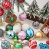 42 PCS / Set Christmas Tree Decor Ball Ornement Multi Size Party Snowing Snowflake Imprimé Boules Ornement Bauble Vismas Decoration BH7487 TQQ