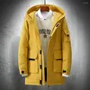 남자 다운 겨울 재킷 긴 코트 두꺼운 후드 따뜻한 옷 스타일