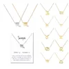 Personalisierte Zwölf Sternbilder Halsketten Damen Halsband Anhänger Halskette Horoskop Sternzeichen Jungfrau Widder Steinbock Waage Glücksschmuck Geschenk