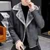 Men's Jackets 2022 Pu Jacket Leather Winter Fur Collar Warm Slim Faux Motorcycle Male Biker Clothing L220902