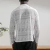 Gym Clothing Thin 1 Set Trendy See Through Crochet Shirt Shorts Male Men Outfit Stand Collar For Wedding Night2834