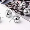 Kerstdecoraties Silver Mirror Disco Hangende bal met touw Party Mirror Cool Reflective Disco Ball Decor Christmas Tree Wedding Party Ornamenten 220901