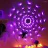 Strings Thrisdar 70LED Halloween LED Mesh Net Light Orange Purple Spider Web Waterproof For Scary Decor