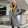 Dames Down Parkas Gasman Down Jacket Fashion High Street Long Pocket Women Coat Contrast Brand Warm gewatteerde jassen Parka 21339 220902