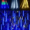 Cordes Led Météore Douche Pluie Guirlande Lumineuse Décorations De Noël Pour La Maison En Plein Air Fête De Mariage Fée Jardin Rue Rideau Guirlandes