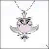 Pendentif Colliers Femmes Pendentif Bijoux Hibou Collier Cristal Naturel Semi-Pierres Précieuses Petit Modèle Animal Ornement Féminin L Dhseller2010 Dhjki