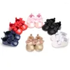 Premiers marcheurs 6 couleurs printemps bébé filles PVC cuir princesse chaussures mignon arc né marcheur infantile semelle souple chaussure antidérapante 0-18M