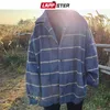 Herenpakken blazers lappster mannen Koreaanse stijl plaid overjas 2022 wol heren streetwear windjacket harajuku modes oversized jassen l220902