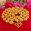 Chains Fashion All-match Jewelry Gold Filled Solid Frosted Transfer Light Bead Chain Necklace Men's Gift