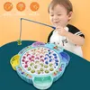 Intelligent Toys BO Jeu de pêche Toy Rod Board rotatif avec musique Comprend 45 poissons et 4 cannes à pêche Entraînement à la motricité fine