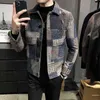 Abiti da uomo Blazer Abrigo Hombre 2020 Giacca da uomo casual coreana con cuciture Slim Fashion Warm maniche lunghe Plaid Gentleman Tasche L220902