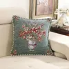 Pillow Light Luxury Cover Nordic Style Home Decor Jacquard Chenille Decorative Pillows Embroidered Flower Sofa Bed Pillowcase