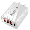 Carregadores domésticos para celular, adaptador de carregador de viagem multiporta TYPE-C 3USB 3UPD plugue de carregamento multiporta