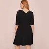 Plus Size Dresses Scalloped Neck Elegant A-line Dress Women Half Sleeve Summer Spring Office Work Large Chic Party 6XL