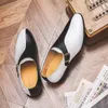Monk Shoes Men Shoes Classic Pointed Toe Color Matching PU Side Buckle Fashion Business Casual Wedding Daily AD124