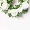 Decoratieve bloemen Decoratiebenodigdheden 45 cm witte rozenbloem handgemaakte ambachtelijke huis decoreren bruiloftskrans buiten ornamenten voor feest