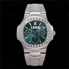 2022 Diver Orologio meccanico di lusso Tw Factory Eta 240 Movimento multifunzione 40mm Verde 5740 Marchio Diamond Pp NJKC