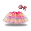 Nouvelle robe Tutu Plus doublure pour envoyer nœud en épingle à cheveux étoile lune maille filles jupe vêtements pour enfants B8