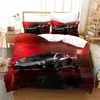 Beddengoed voertuigen 3 -delige jongens slaapkamer decor quilt cover kussensloop racebedruk bed linnen set king queen voor volwassenen 220901