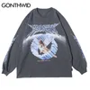 T-shirts masculins Gonthwid Creative 3d Angel Imprime-an à manches longues Shirts Streetwear Hip Hop Hipster Casual Loose Tshirts Men Fashion Tops 220902