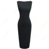 Work Dresses Women Elegant Fashion Solid Color Wear to Business Office Vinatge Bodycon Formal Dress EB600 220902