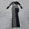 Blingbling Women Lady Maxi Long Dress Bodycon ضمادة المساء حفل المدرج عرض فساتين الخريف طويلة الأكمام