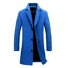 Men's Trench Coats Winter Men Coat Single Breasted Decorative Jacket Easy Match Polyester Keep Warm Male Overcoat for Office Clothing 220902