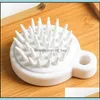 Brosses De Bain Éponges Épurateurs Blanc Sile Mas Peignes Anneau Suspendu Rond Sans Poignée Brosse Bain Coiffure Brosses Douces Femmes Cheveux Sh Dhit8