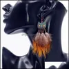 Dangle Chandelier Owl Earrings Bronze Feather Glamour Jewelry Cute Birthday Easter Gifts For Women And Girls Drop Deli Dhseller2010 Dhrs8