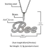Hip Hop A-Z anpassade versaler sm￥ bokst￤ver Pendant Necklace Rose Gold Plated
