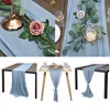 Table Runner 70x300cm الفاخرة شيفون النسيج الزفاف قطعة قماش حفلات المنزل ديكور المنزل ديكور 220902