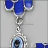 Porte-clés Accessoires de bijoux de mode Blue Evil Eye Clé Fatimas Clés à main Boucle Glands Pendentif Ornements Porte-clés Femal Yydhhome Dhmez