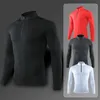 T-shirts pour hommes Hommes T-shirt de sport serré à manches longues Gym Vêtements de course Fitness Compression Sportswear Zip Pull Randonnée Rashgard Sweat-shirt 220902