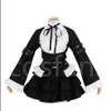 Trajes de anime Fairy Tail Erza Scarlet preto empregada lolita Cosplay traje longo perucas vermelhas cutomemade para Halloween Carnaval Uniforme 4006359