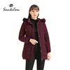 Femmes Parkas SANTELON Femmes Hiver Chaud Parka Manteau Avec Boule De Fourrure Moelleux Fourrure Capuche Femelle En Plein Air Long Rembourré Coton Vêtements Plus Velours 220902