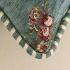 Kudde Light Luxury Cover Nordic Style Home Decor Jacquard Chenille Dekorativa kuddar broderad blommadoffa sängkudde