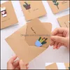 Emballage cadeau Emballage cadeau 12pcs / ensemble de cartes de voeux 3D costume avec enveloppe anniversaire Thanksgiving bénédiction carte de remerciement rétro D Homeindustry Dhwgi