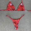 Frauen Badebekleidung Dalan sexy Bikini Weihnachtsgedruckte Badeanzug Frauenbindung Schwimmbad 2 Stück Sets Anzug für Frauen hohe Taille