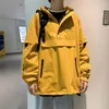 Męskie kurtki kurtka Spring Autumn Trendy cienki pullover z kapturem Hip Hop Streetwear Male Casual Coat Yellow Oreshwear Windbreaker 220902