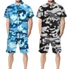 Camisas casuais masculinas Men shorts de camuflagem estabelecem caminhadas ao ar livre esporte diário estilo militar juvenil shorts de camisa/camisa/terno