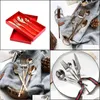 أدوات Flatware مجموعات Sier Mink Small Manyao 304 Bar Stainls Table Tableds مزورة في سكين شريحة لحم ساطعة واحدة من الغذاء و FORK DROP DELI DHGA8