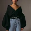 Women's Blouses Shirts Casual Vintage Sexy Button White Blouse Lantern Sleeve Oversized Loose Shirt Cotton Office Ladies Tops Blusas 10903 220902
