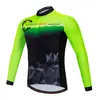 2024 Pro Black Green Mens Winter Cycling Jersey Zestaw Long Rękaw górski