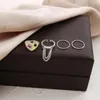 Trouwringen mode zilveren kleur metalen legering set vrouwen holle ronde opening vingerring voor meisje dame feest sieraden geschenken