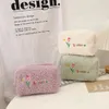 Doux Fourrure Fleur Maquillage Sacs Voyage Femmes Cosmétique Sac Organisateur Cas Jeune Dame Femme Maquillage Cas Nécessaires