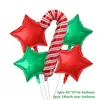 Autres fournitures de fête d'événement 5pcsset Père Noël Ballons stand Ballons de bonhomme de neige de Noël intérieur Navidad Xmas Party Decors rouge étoile verte Helium globos 220901